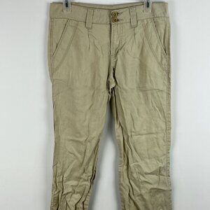 Unbranded Khaki Pants Waist 31in Beige Bootcut Inseam 32in Linen Rise 8.5in